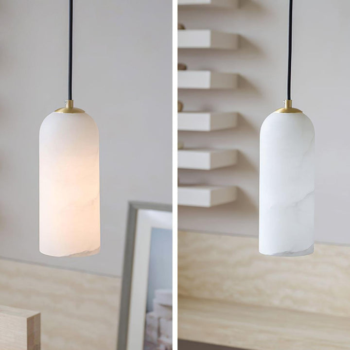 Monty Pendant Lamp | Brass Alabaster Hanging Light for Bedside & Bar | Vinlighting | Vinlighting