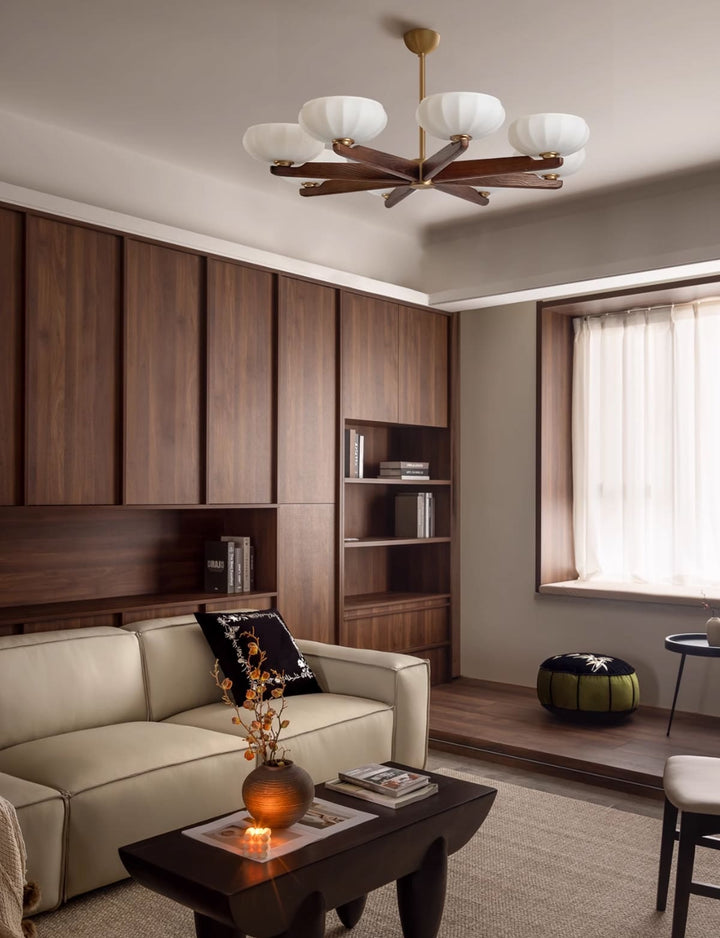 Moralyn Chandelier – Contemporary Wood & Metal Lighting for Bedroom
