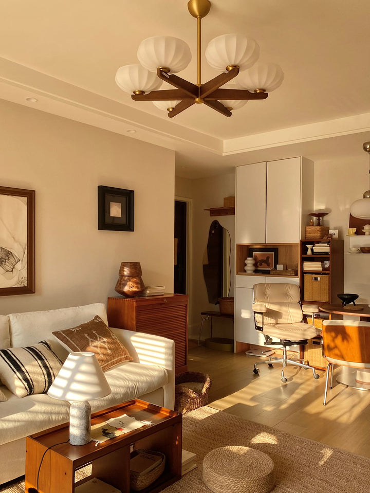 Moralyn Chandelier – Contemporary Wood & Metal Lighting for Bedroom
