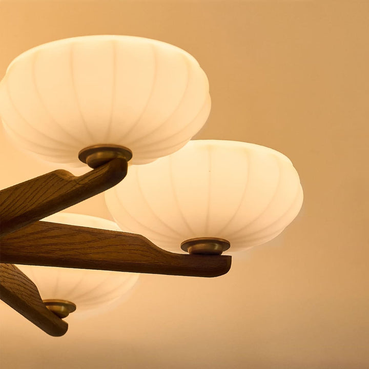 Moralyn Chandelier – Contemporary Wood & Metal Lighting for Bedroom