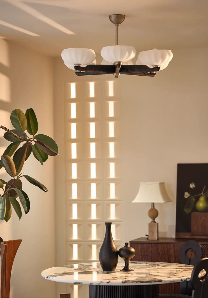 Moralyn Chandelier – Contemporary Wood & Metal Lighting for Bedroom