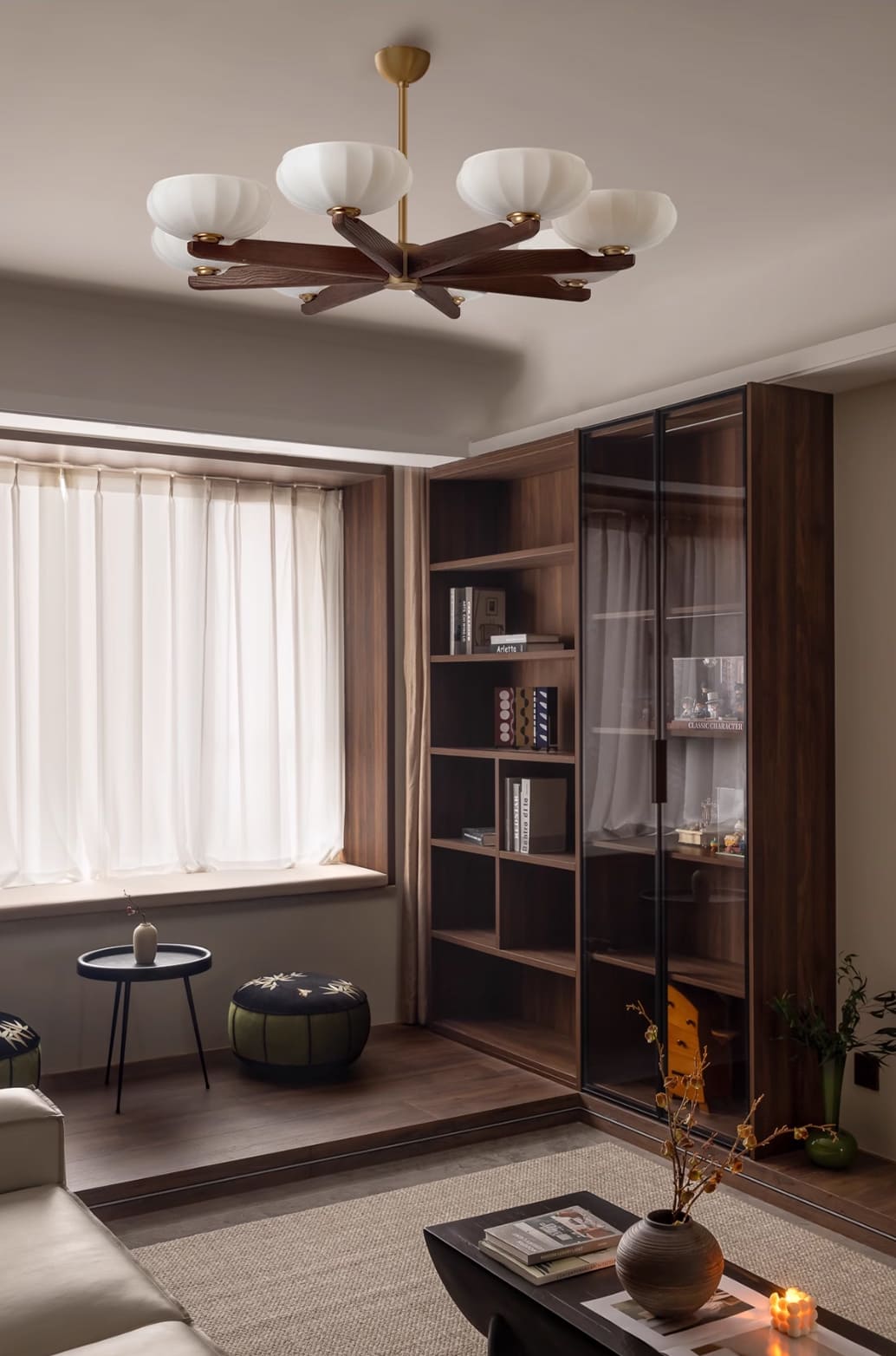 Moralyn Chandelier – Contemporary Wood & Metal Lighting for Bedroom