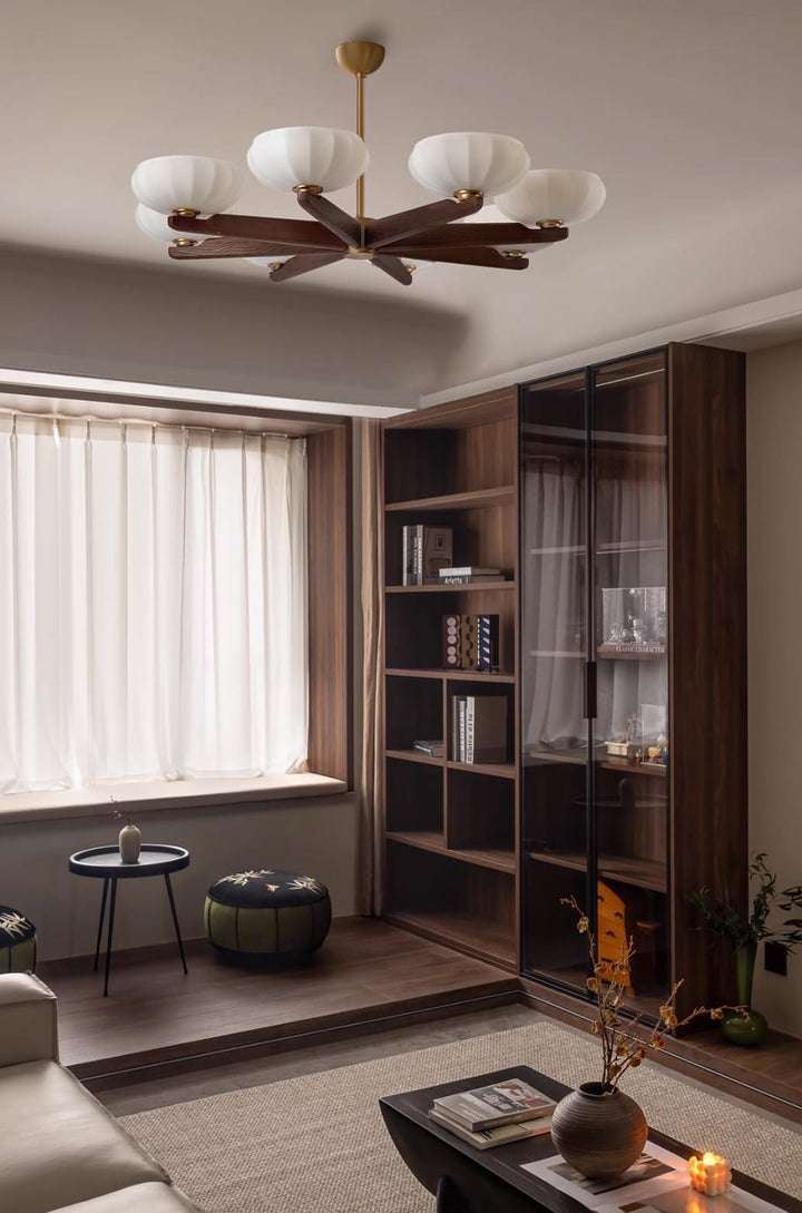 Moralyn Chandelier – Contemporary Wood & Metal Lighting for Bedroom