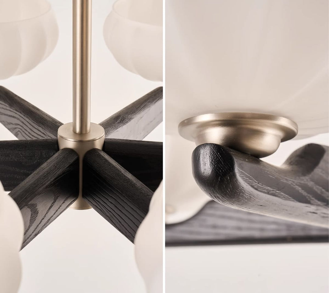 Moralyn Chandelier – Contemporary Wood & Metal Lighting for Bedroom