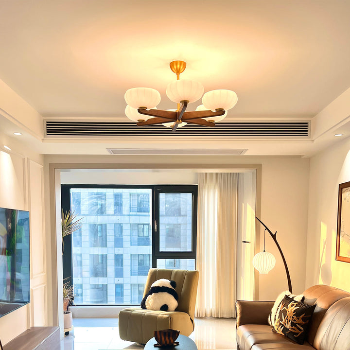 Moralyn Chandelier – Contemporary Wood & Metal Lighting for Bedroom