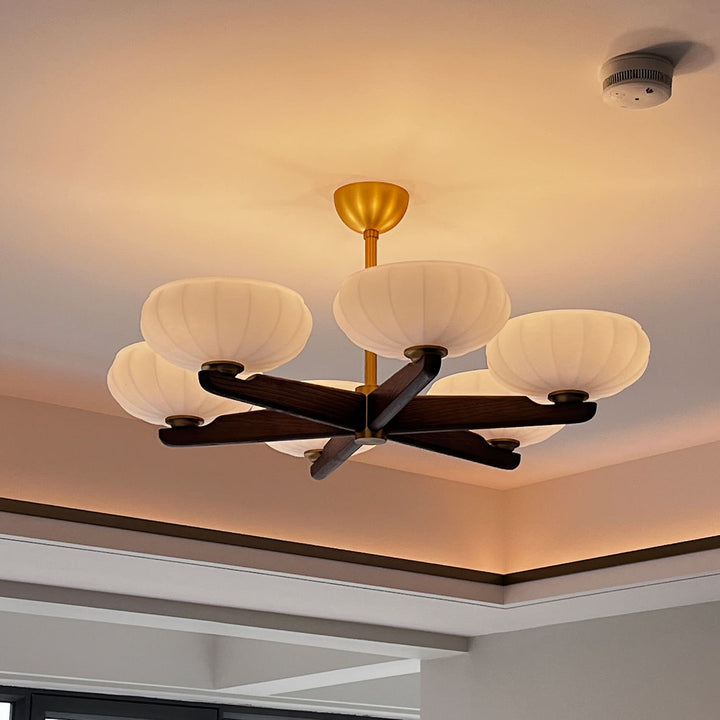Moralyn Chandelier – Contemporary Wood & Metal Lighting for Bedroom