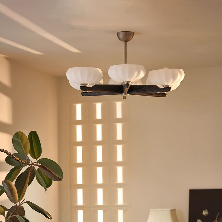 Moralyn Chandelier – Contemporary Wood & Metal Lighting for Bedroom