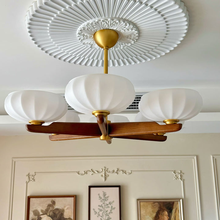 Moralyn Chandelier – Contemporary Wood & Metal Lighting for Bedroom
