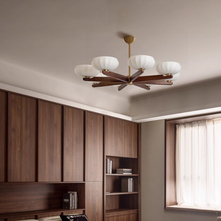 Moralyn Chandelier – Contemporary Wood & Metal Lighting for Bedroom