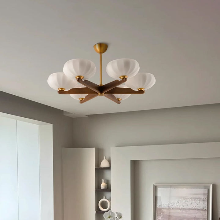 Moralyn Chandelier – Contemporary Wood & Metal Lighting for Bedroom