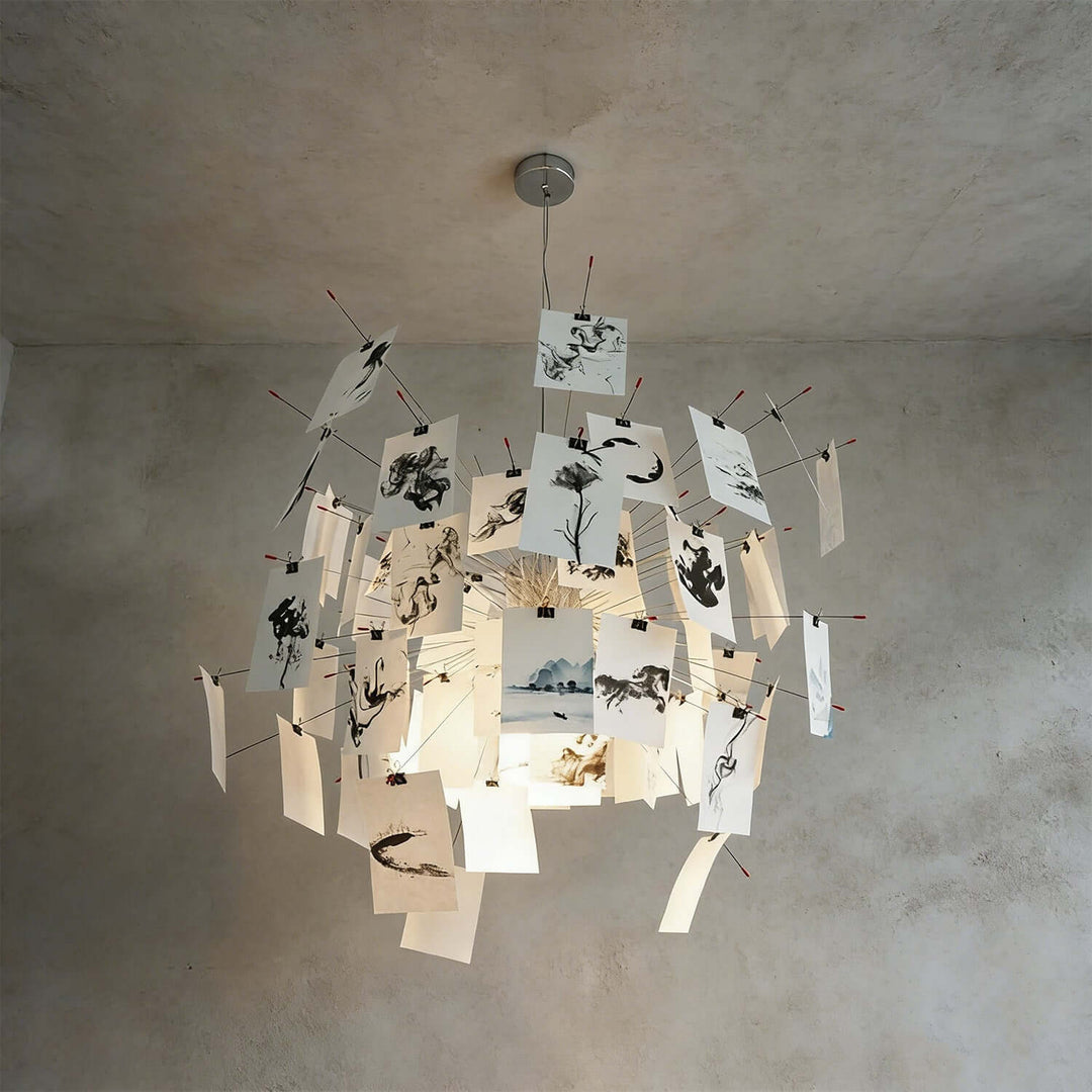 Moxir Chandelier – Scandi Artistic Paper Pendant Light