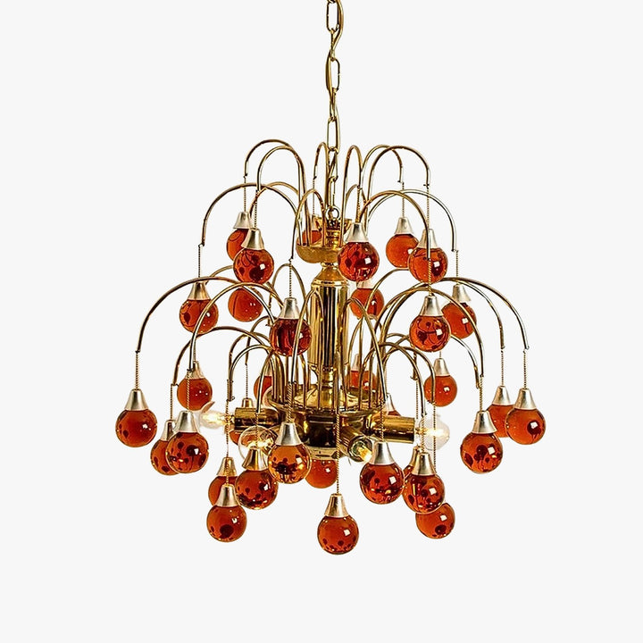Murano Cherry Glass Chandelier – Modern Dining Room Pendant Light | Vinlighting