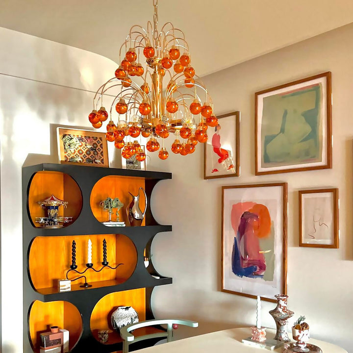 Murano Cherry Glass Chandelier – Modern Dining Room Pendant Light | Vinlighting