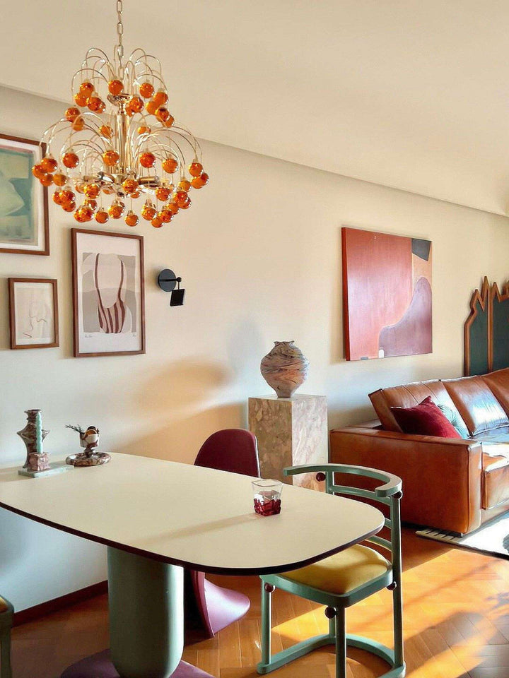 Murano Cherry Glass Chandelier – Modern Dining Room Pendant Light | Vinlighting