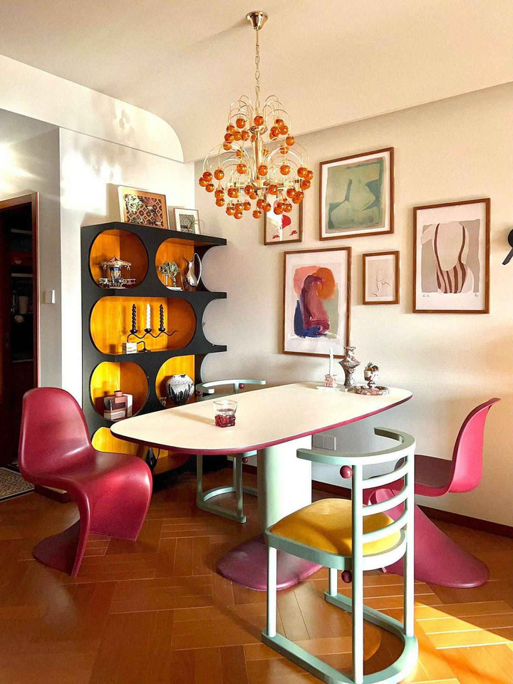 Murano Cherry Glass Chandelier – Modern Dining Room Pendant Light | Vinlighting