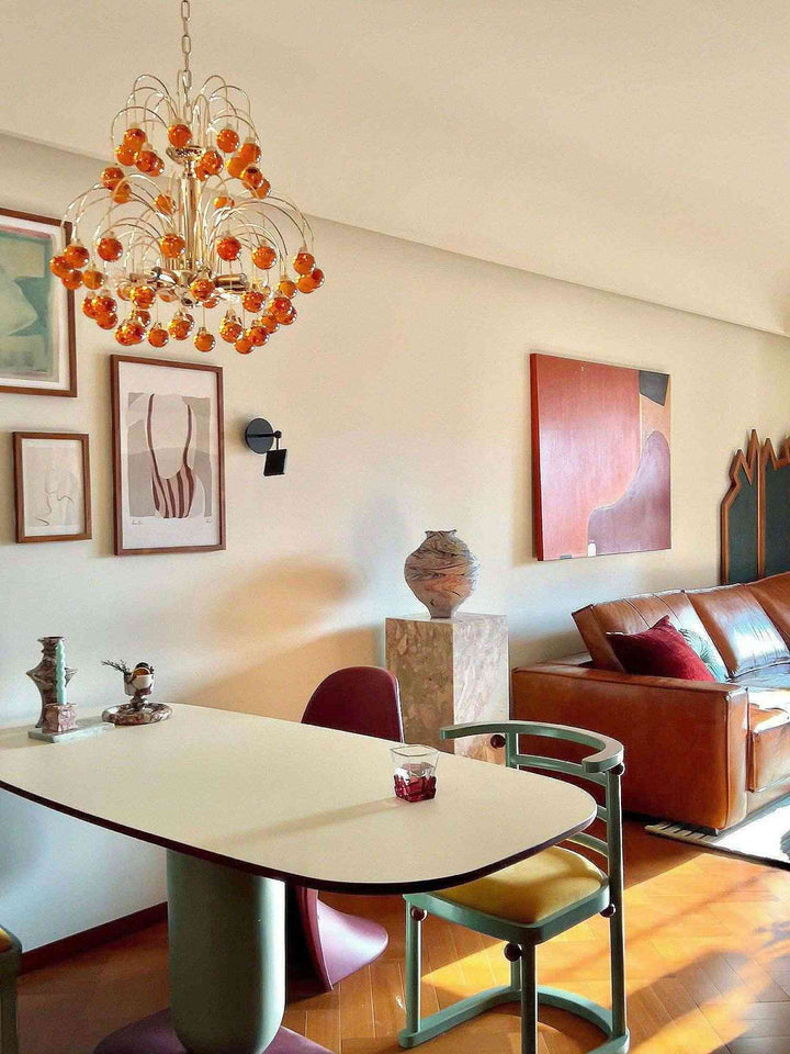 Murano Cherry Glass Chandelier – Modern Dining Room Pendant Light | Vinlighting