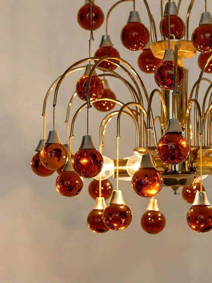 Murano Cherry Glass Chandelier – Modern Dining Room Pendant Light | Vinlighting
