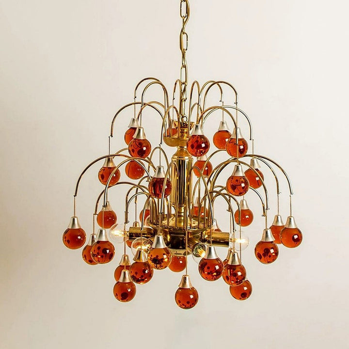 Murano Cherry Glass Chandelier – Modern Dining Room Pendant Light | Vinlighting