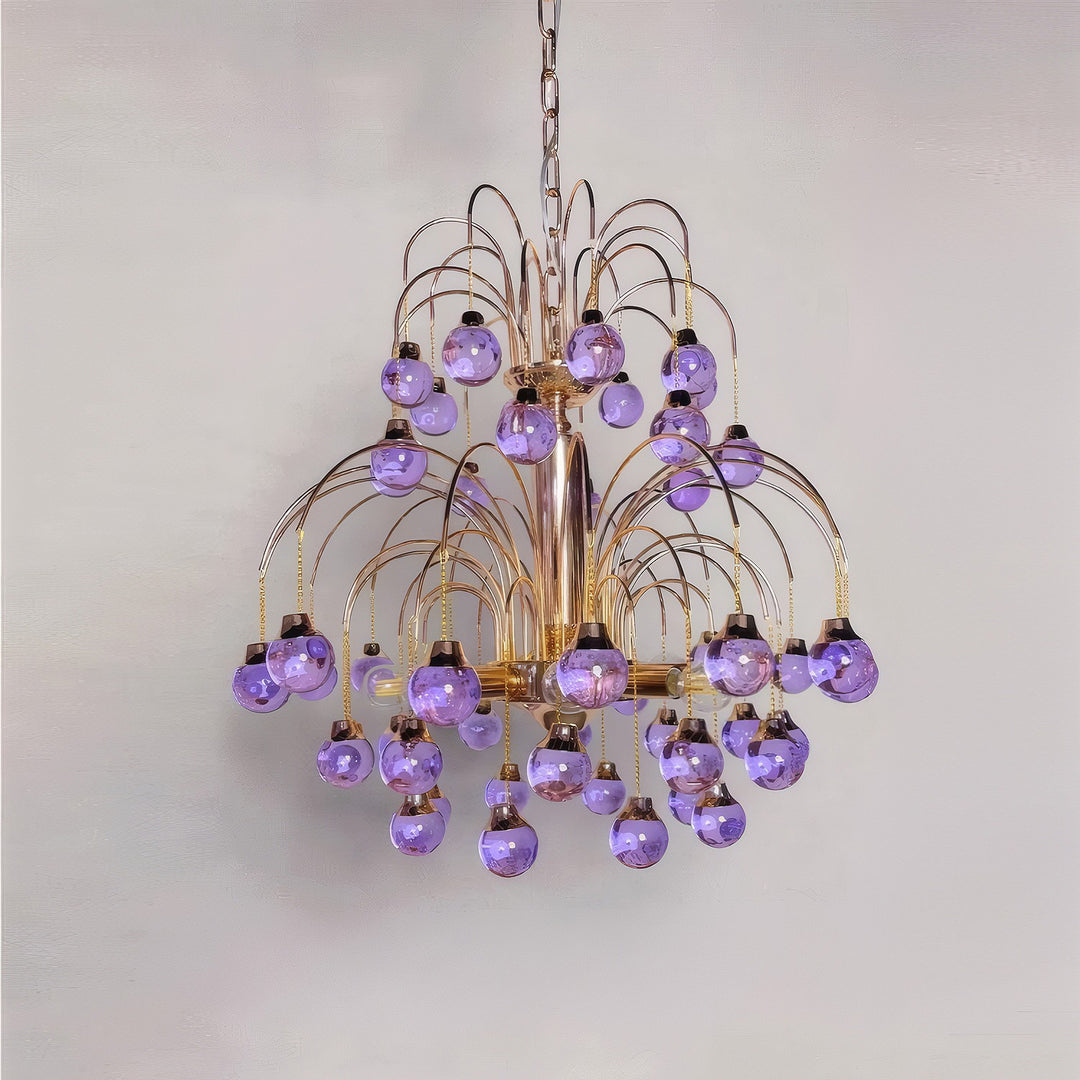 Murano Cherry Glass Chandelier – Modern Dining Room Pendant Light | Vinlighting