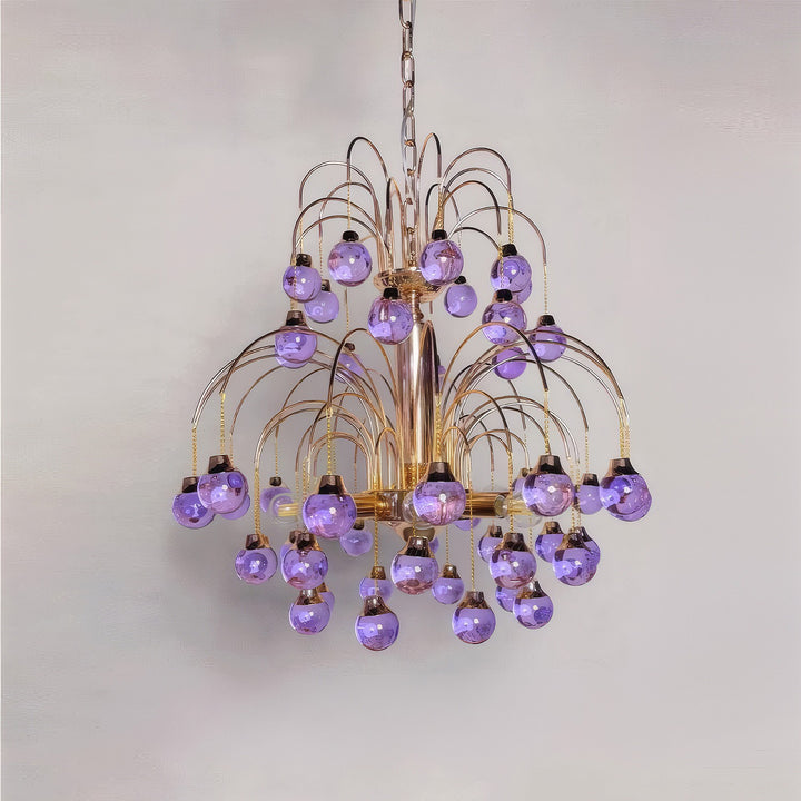 Murano Cherry Glass Chandelier – Modern Dining Room Pendant Light | Vinlighting