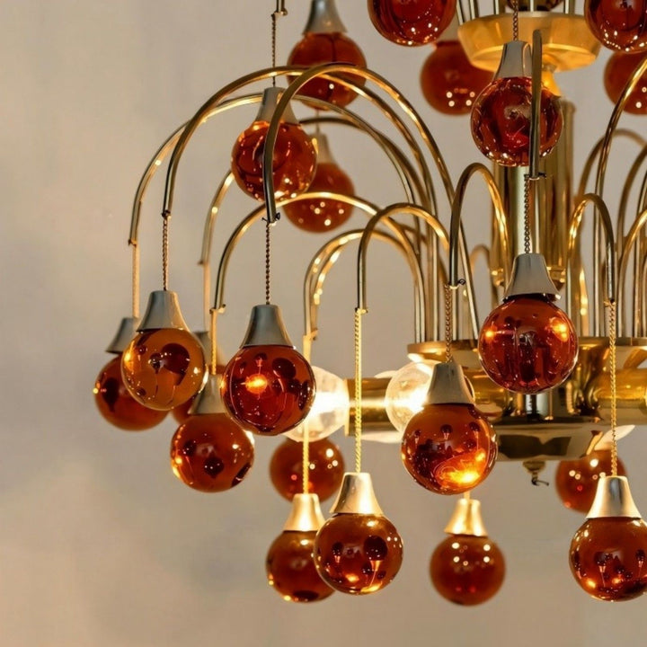 Murano Cherry Glass Chandelier – Modern Dining Room Pendant Light | Vinlighting