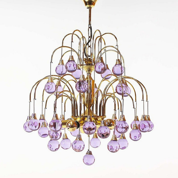 Murano Cherry Glass Chandelier – Modern Dining Room Pendant Light | Vinlighting