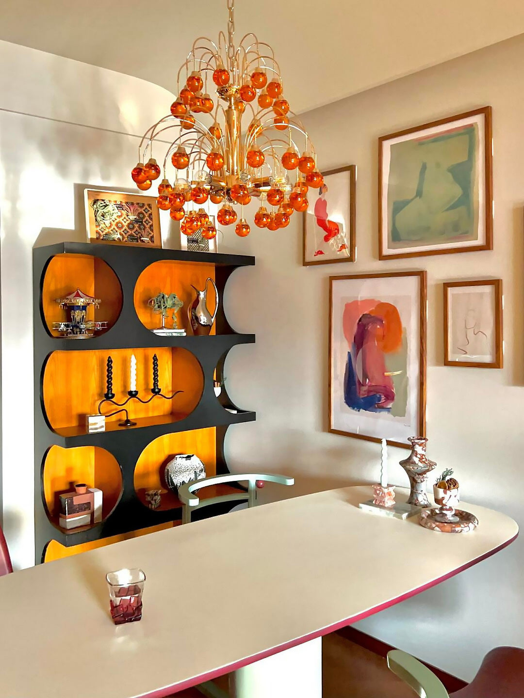 Murano Cherry Glass Chandelier – Modern Dining Room Pendant Light | Vinlighting