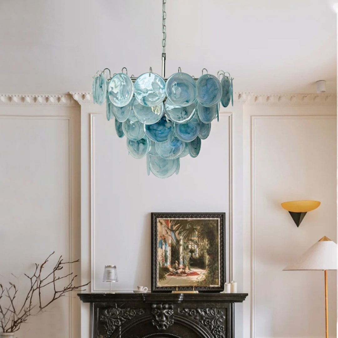 Murano Disk Chandelier 27" – French Light Luxury Living Room Decoration