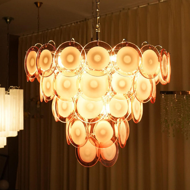 Murano Disk Chandelier 27" – French Light Luxury Living Room Decoration