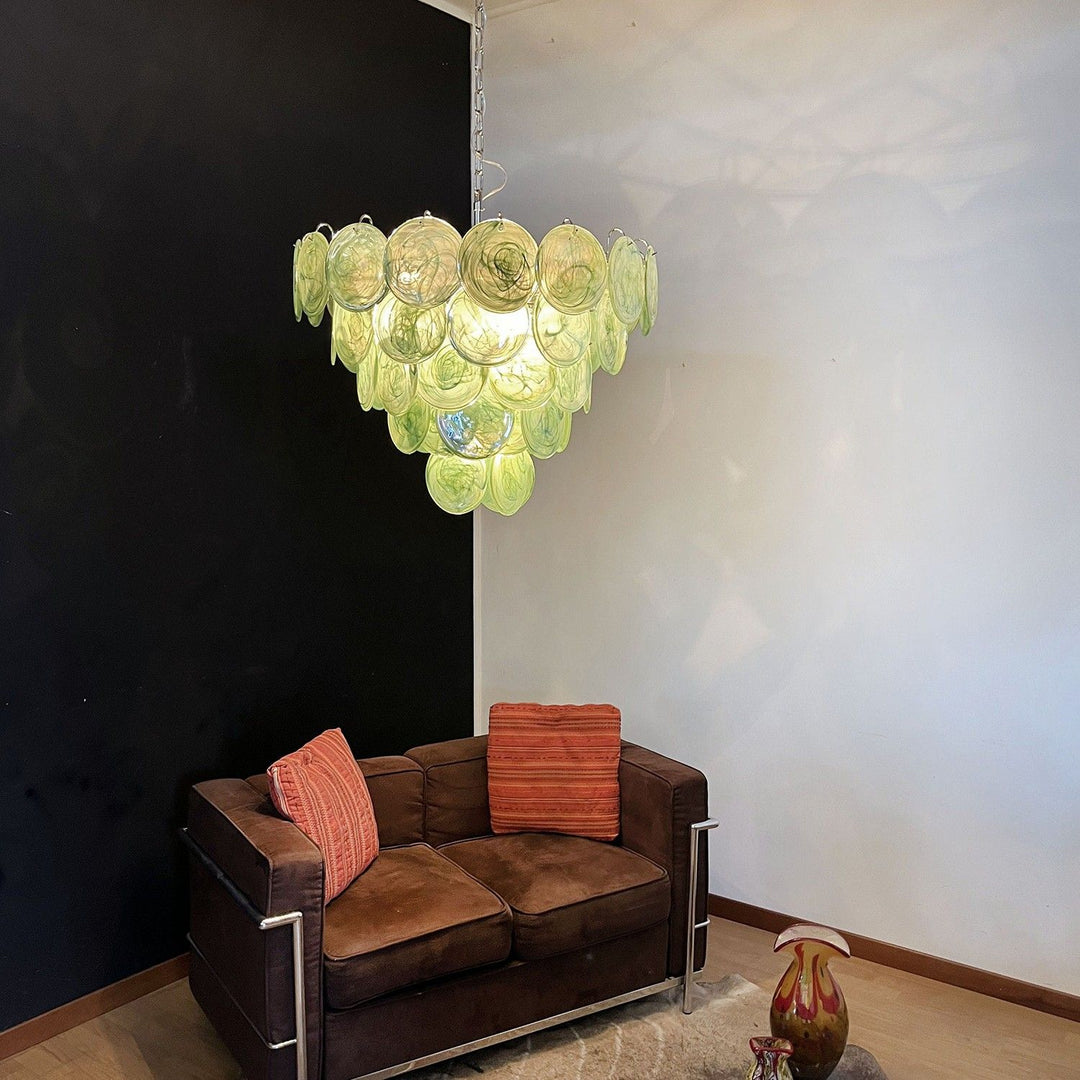 Murano Disk Chandelier 27" – French Light Luxury Living Room Decoration
