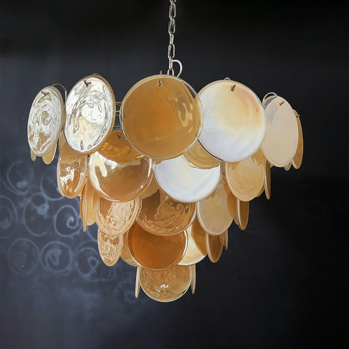 Murano Disk Chandelier 27" – French Light Luxury Living Room Decoration