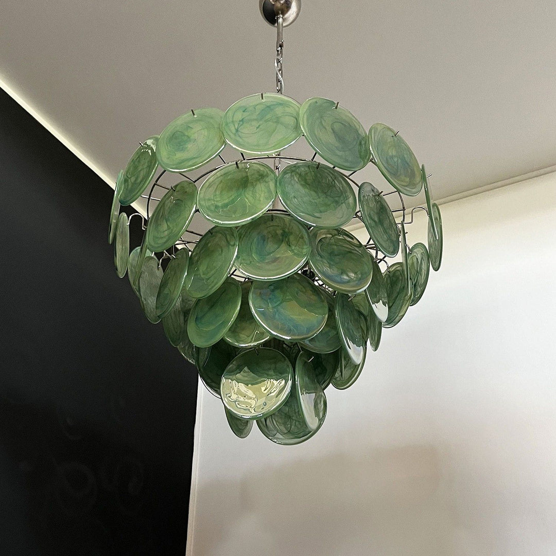 Murano Disk Chandelier 27" – French Light Luxury Living Room Decoration