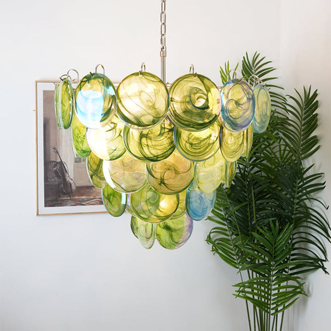 Murano Disk Chandelier 27" – French Light Luxury Living Room Decoration