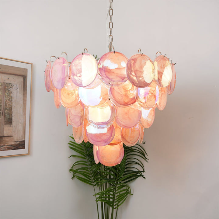 Murano Disk Chandelier 27" – French Light Luxury Living Room Decoration