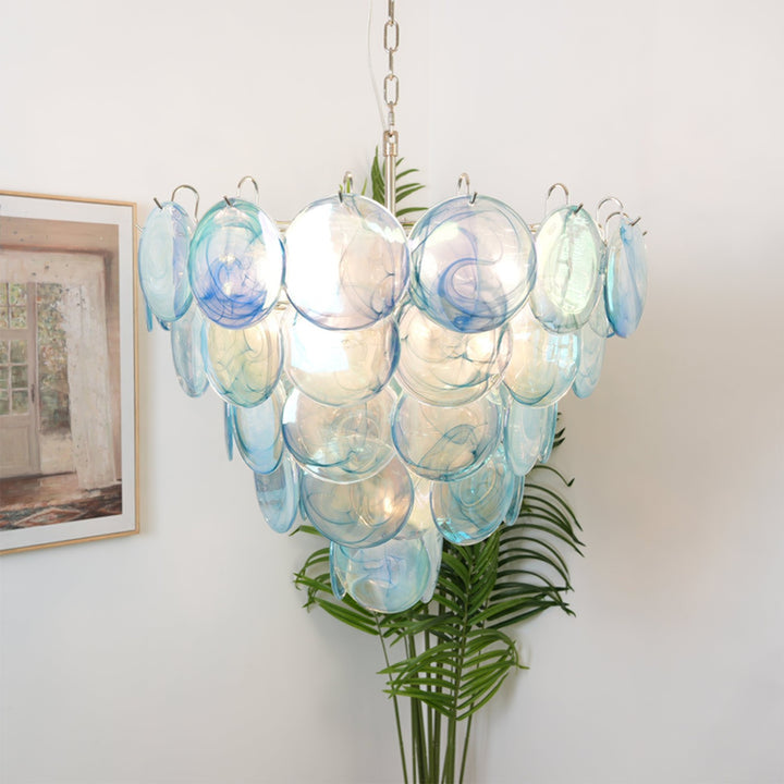 Murano Disk Chandelier 27" – French Light Luxury Living Room Decoration