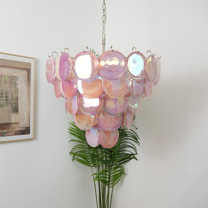 Murano Disk Chandelier 27" – French Light Luxury Living Room Decoration