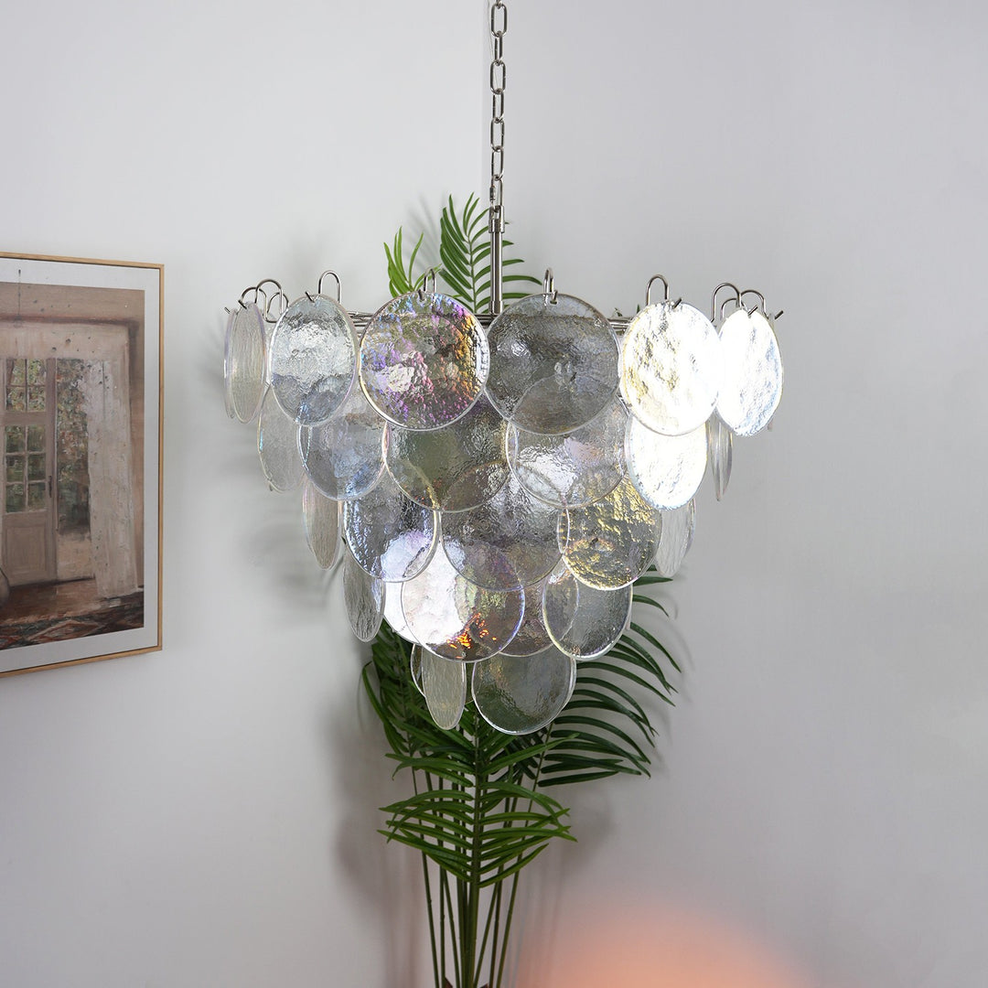 Murano Disk Chandelier 27" – French Light Luxury Living Room Decoration