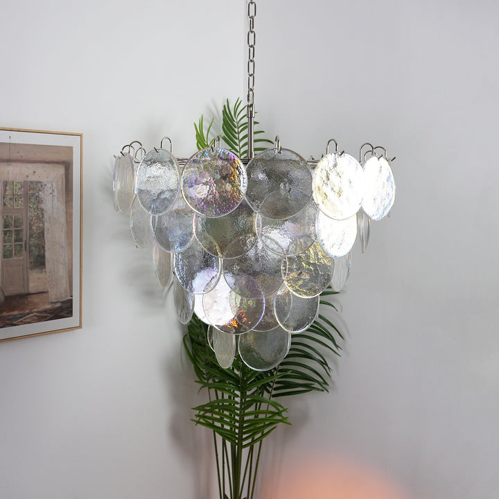 Murano Disk Chandelier 27" – French Light Luxury Living Room Decoration