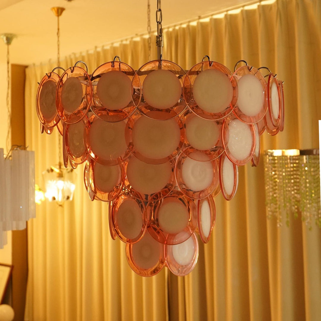 Murano Disk Chandelier 27" – French Light Luxury Living Room Decoration