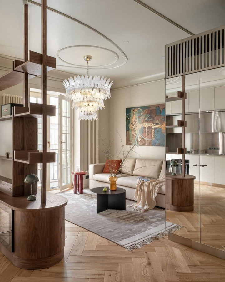 Murano Palmette Glass Chandelier – Modern Living Room Elegance