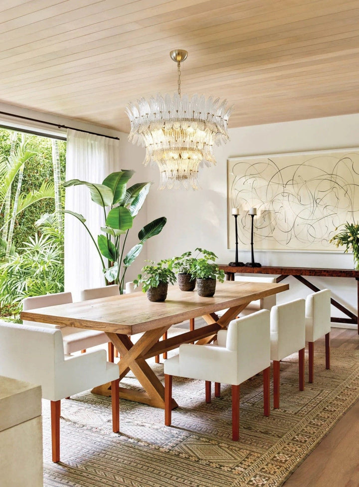 Murano Palmette Glass Chandelier – Modern Living Room Elegance