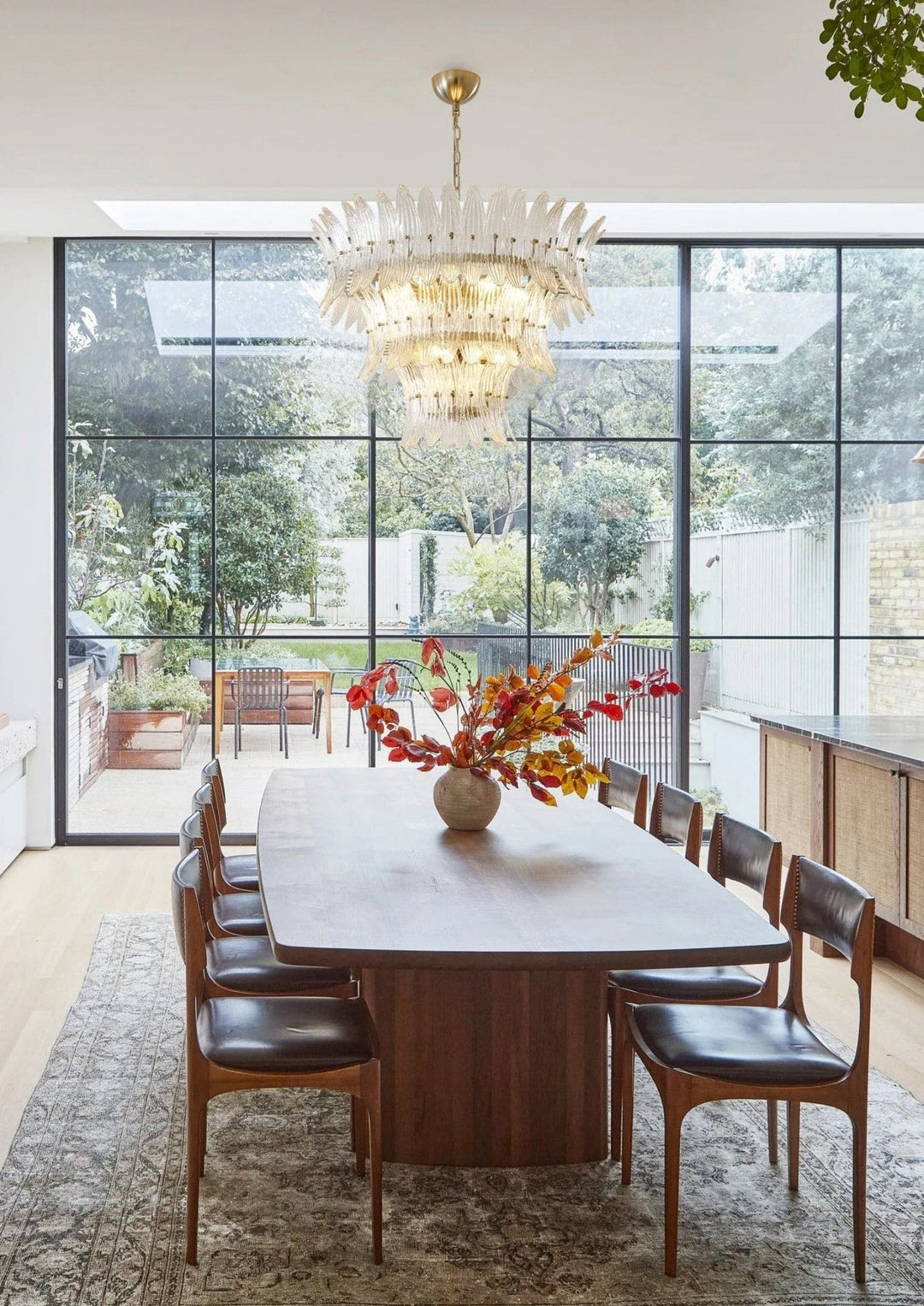 Murano Palmette Glass Chandelier – Modern Living Room Elegance