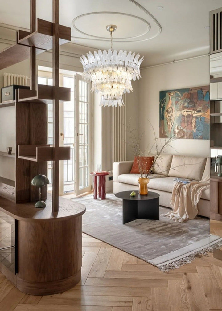 Murano Palmette Glass Chandelier – Modern Living Room Elegance