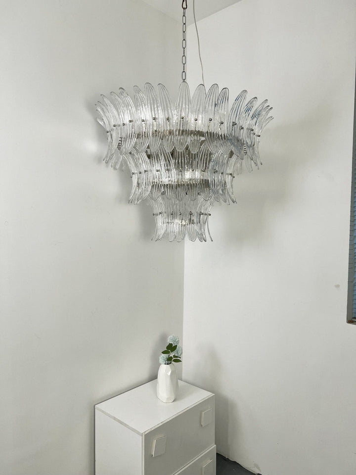Murano Palmette Glass Chandelier – Modern Living Room Elegance