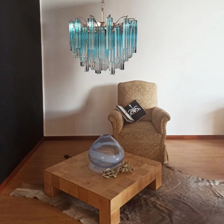 Murano Prisms Chandelier 18" – French Retro Glass Lamp