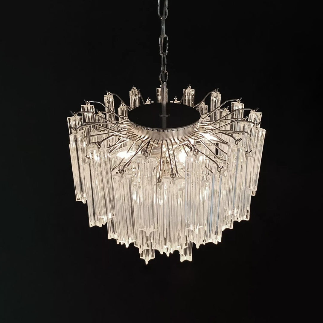 Murano Prisms Chandelier 18" – French Retro Glass Lamp