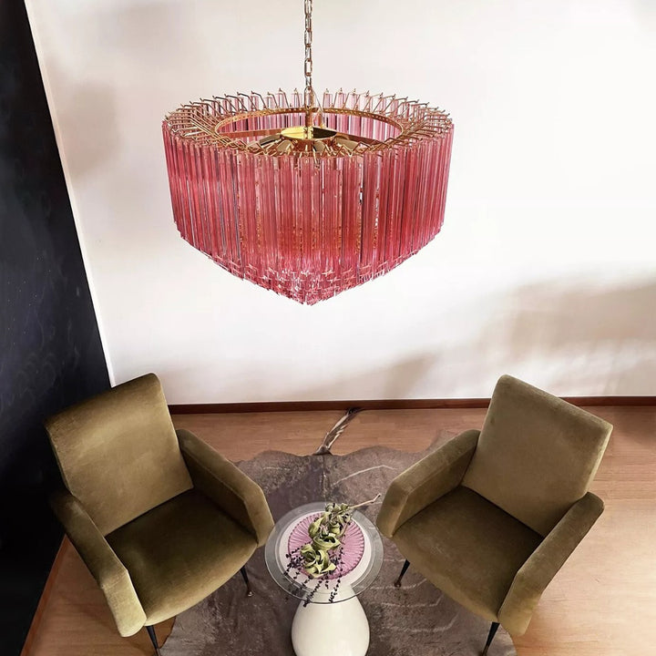Murano Prisms Chandelier 30" – Luxury Italy Art Deco Lamp
