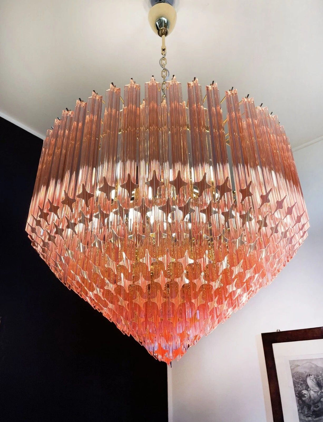 Murano Prisms Chandelier 30" – Luxury Italy Art Deco Lamp