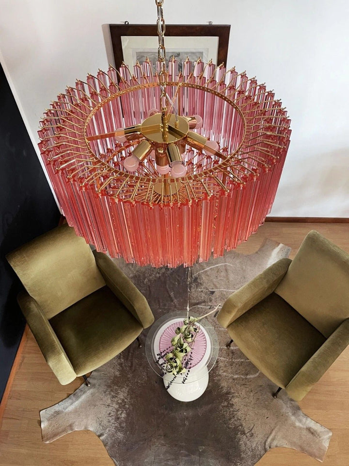 Murano Prisms Chandelier 30" – Luxury Italy Art Deco Lamp