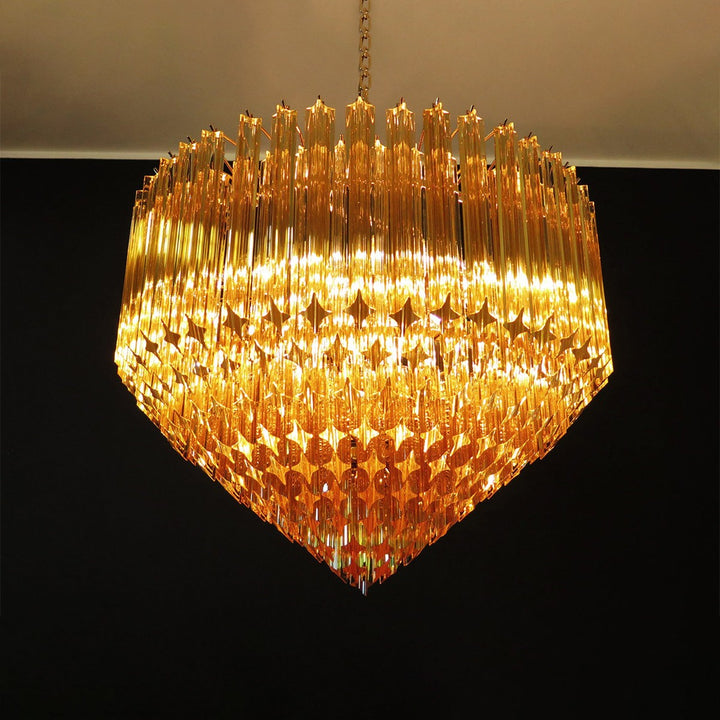 Murano Prisms Chandelier 30" – Luxury Italy Art Deco Lamp
